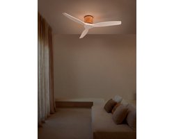 CREATE - Plafondventilator stil 40W (Ø132cm) - Sfeerlicht LED - Afstandsbediening - 6 snelheden - Programmeerbaar - WIND CALM CUSTOM RATTAN