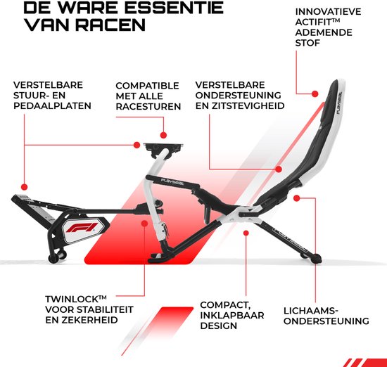 Playseat® Challenge DD Racestoel - Race Cockpit - F1 Racepositie - Compleet Verstelbaar - F1 Edition van Playseat® — afbeelding 4