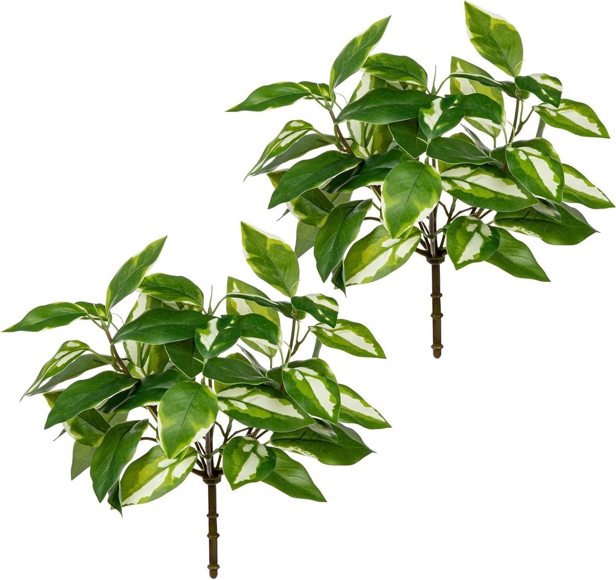 2 Bundels Kunstmatige Groene Stelen Faux Pothos Takken voor Vaas - Nepplant voor Centraal Stuk in Huis, Tuin en Patio