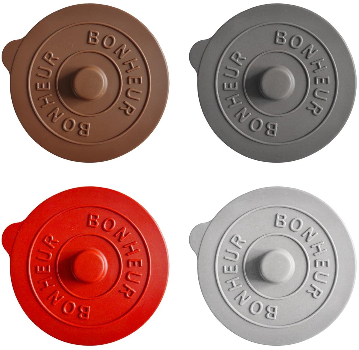 Dailygoods- Siliconen Deksels Herbruikbaar - Beker Deksel - Stofdicht - 4 Stuks - Diameter 9,5 cm - Duurzaam Siliconenmateriaal - Bekerdeksel