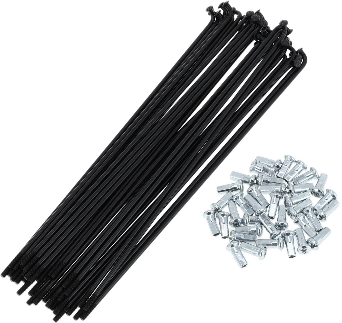 Dailygoods- Spaken 12G 200mm Lengte - Fiets Spaken - Koolstofstaal - Zwart - Nippels - Schokbestendig - Fietsspaken