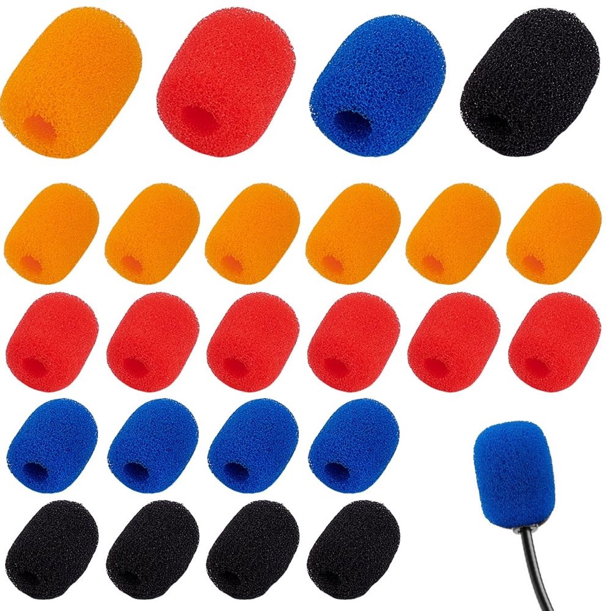 Dailygoods- Mini Microfoon - 40 Stuks - Schuimrubberen Afdekking - Windruisonderdrukking - Voor Podcast/Gaming - Universele Compatibiliteit - Microfoonhoes