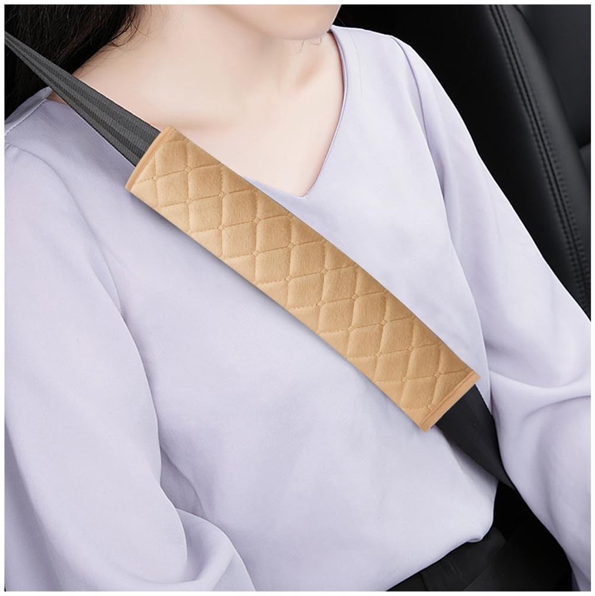 Dailygoods- Veiligheidsgordel Verlenging - Comfortgordelkussen - Fluwelen Gordelpads - Universeel Accessoire - 27 x 6 cm - Zacht en Beschermend