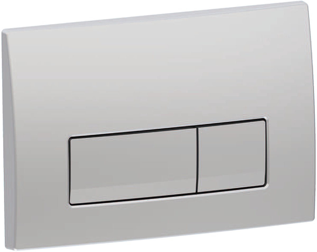 Geberit Delta50 bedieningsplaat - 2-toets spoeling - rechthoekige knoppen - dualflush - mat chroom (rvs)