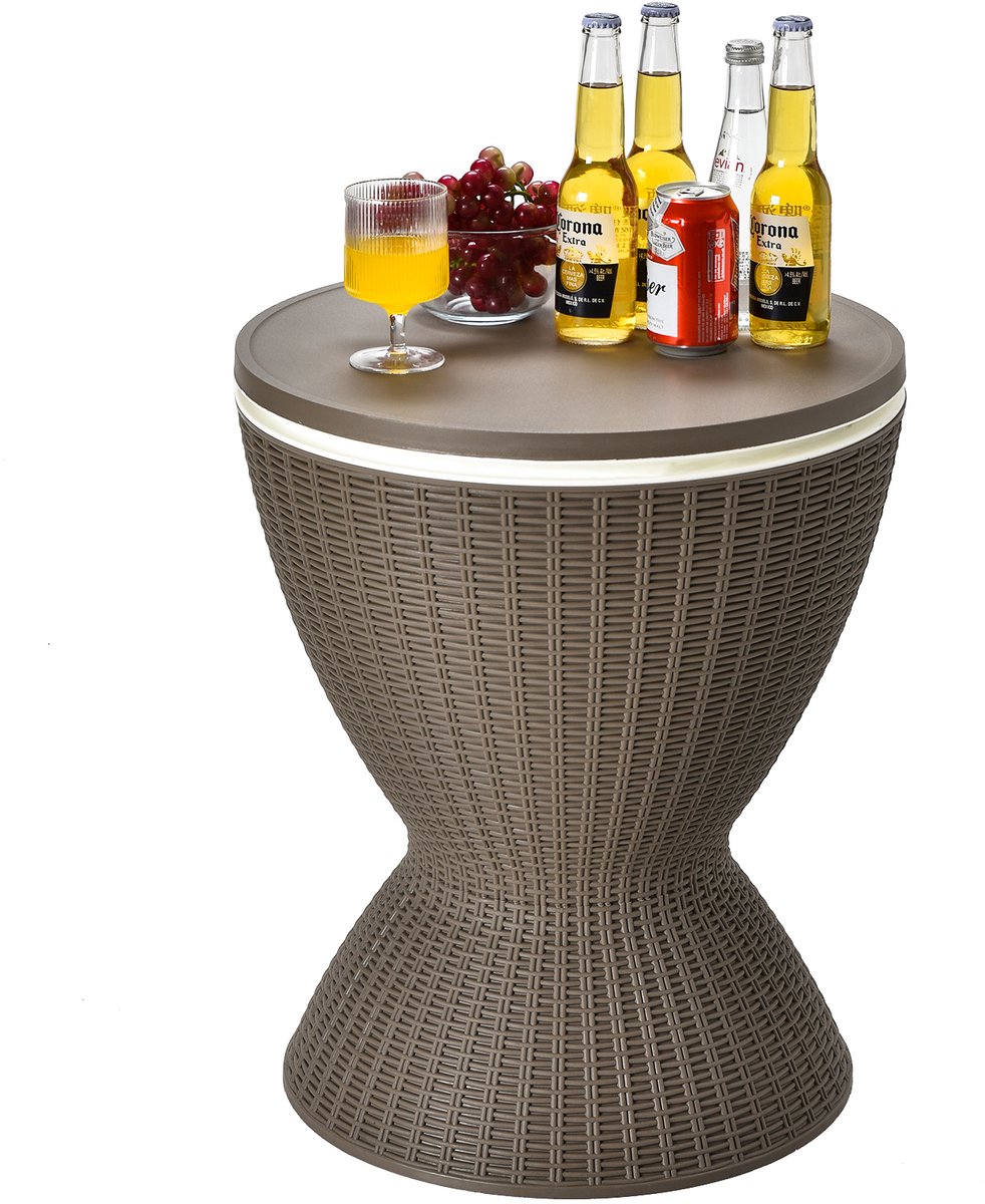 KOMFOTTEU 3 in 1 Coolbar Partytafel bijzettafel - Koel Boks 30 L - Koelbox in hoogte verstelbar - Koeltafel voor terras, party, zwembad, camping