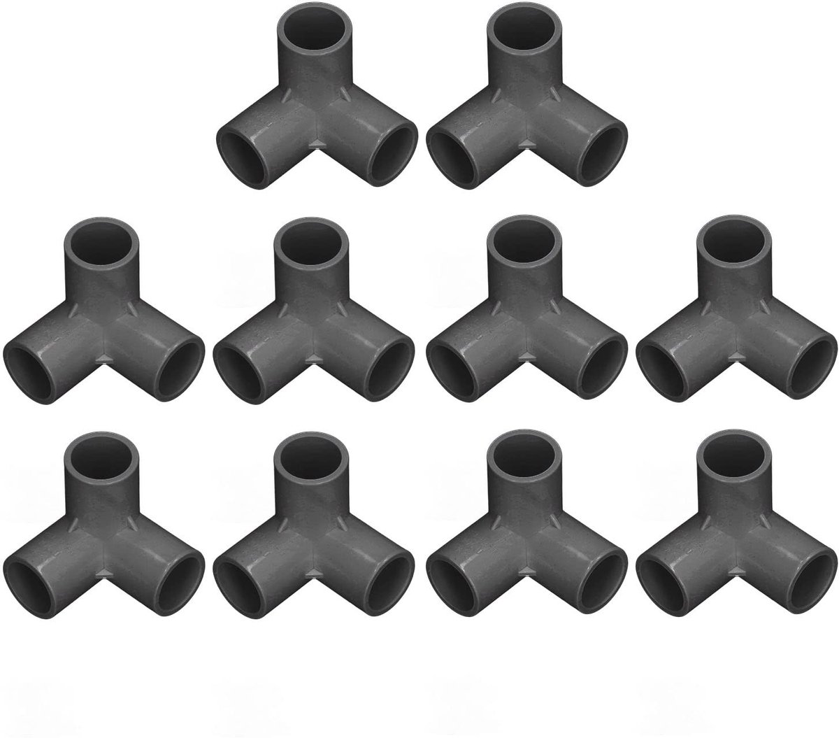 JHUBERS- Pijpfitting 3-weg - 20 Mm Binnendiameter - PVC Ellebooghoekconnector - Haakse Tee-hoekconnector - 10 Stuks - Geschikt voor Waterleidingen - Buisconnector