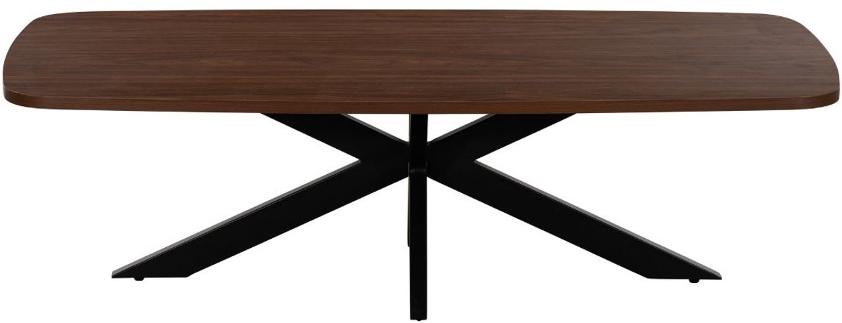 Giga Meubel Salontafel Jaimy Walnoot – Deens Ovaal – Melamine en Metaal – 120x60x35 cm