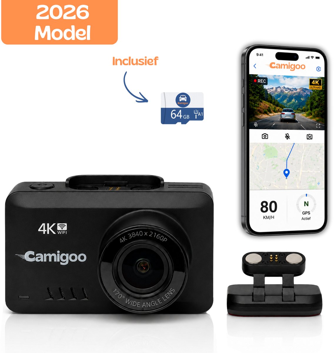 Sony Camigoo T8 Pro - Dashcam - Ultra 4K - 64GB micro SD Kaart U3 thumbnail 2