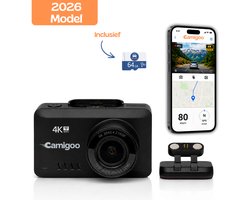 Camigoo® T8 Pro - Dashcam - Dashcam Voor Auto - Ultra 4K - Voorcamera - WiFi & GPS - SONY Sensor Nachtzicht - G Sensor - Loop Opname - Parkeermonitor - Bewegingsdetectie - Magnetische aansluiting - 64GB micro SD Kaart U3 - NL Handleiding+Systeem