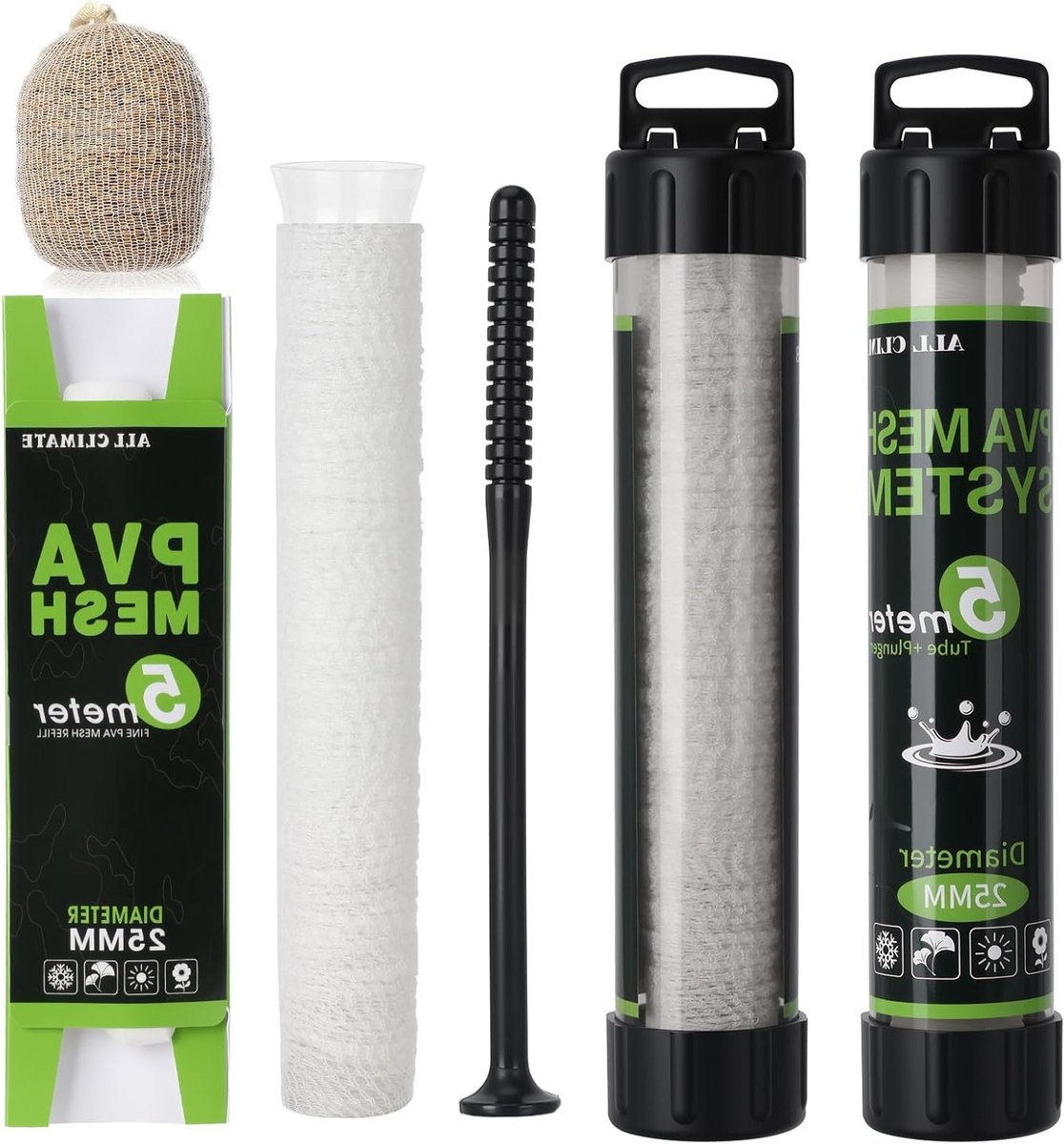 10 meter PVA net voor vissen, 25 mm breed, snel oplosbare zak, ideaal voor karpervissen en aasvoering