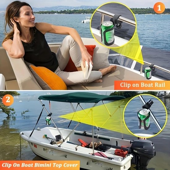 Set van 1 stuk - Bidonhouder - Bidonhouder voor de fiets - Bekerhouder - Verstelbaar - Fietsaccessoire - 4 cm clip - Geschikt voor motorfietsen, fietsen, kinderwagens, enz. - 14*7 cm - Zwart — afbeelding 3