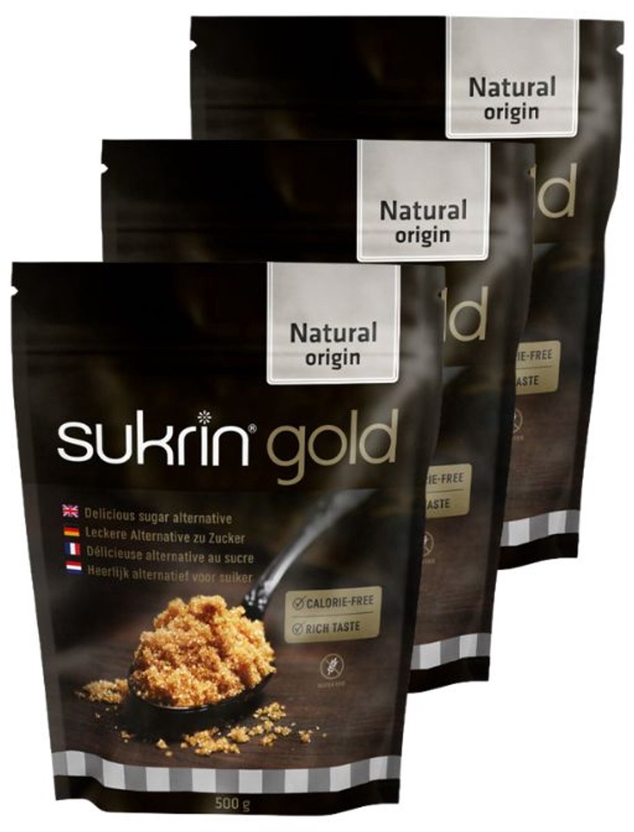 Sukrin | Gold (Bruine suikervervanger) | 500g | 3 stuks | 3 x 500g