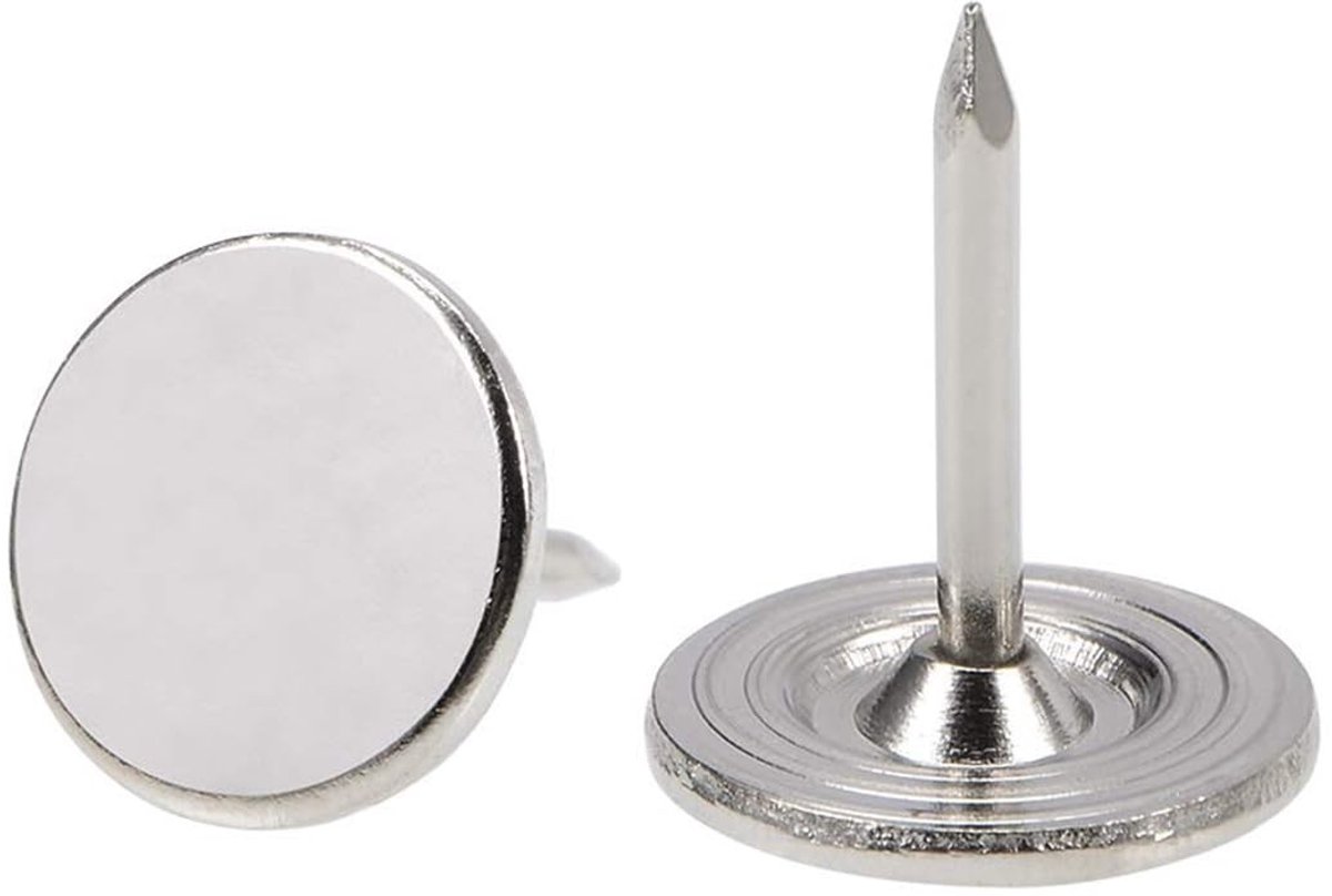 Dailygoods- Duimspijkers 25 stuks - Zware Platte Kop - Decoratieve Pushpins - Duurzaam Metaal - Voor Muur/Prikbord - Klassiek Brons