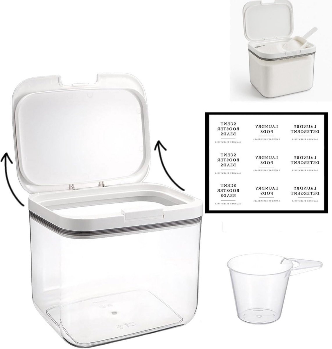 Opslagbox voor Wasmiddel, Herbruikbare Luchtdichte Container voor Waspoeder, Wax Korrels en Rijst, 4.5L, Ideaal voor Organisatie en Huishoudelijk Gebruik