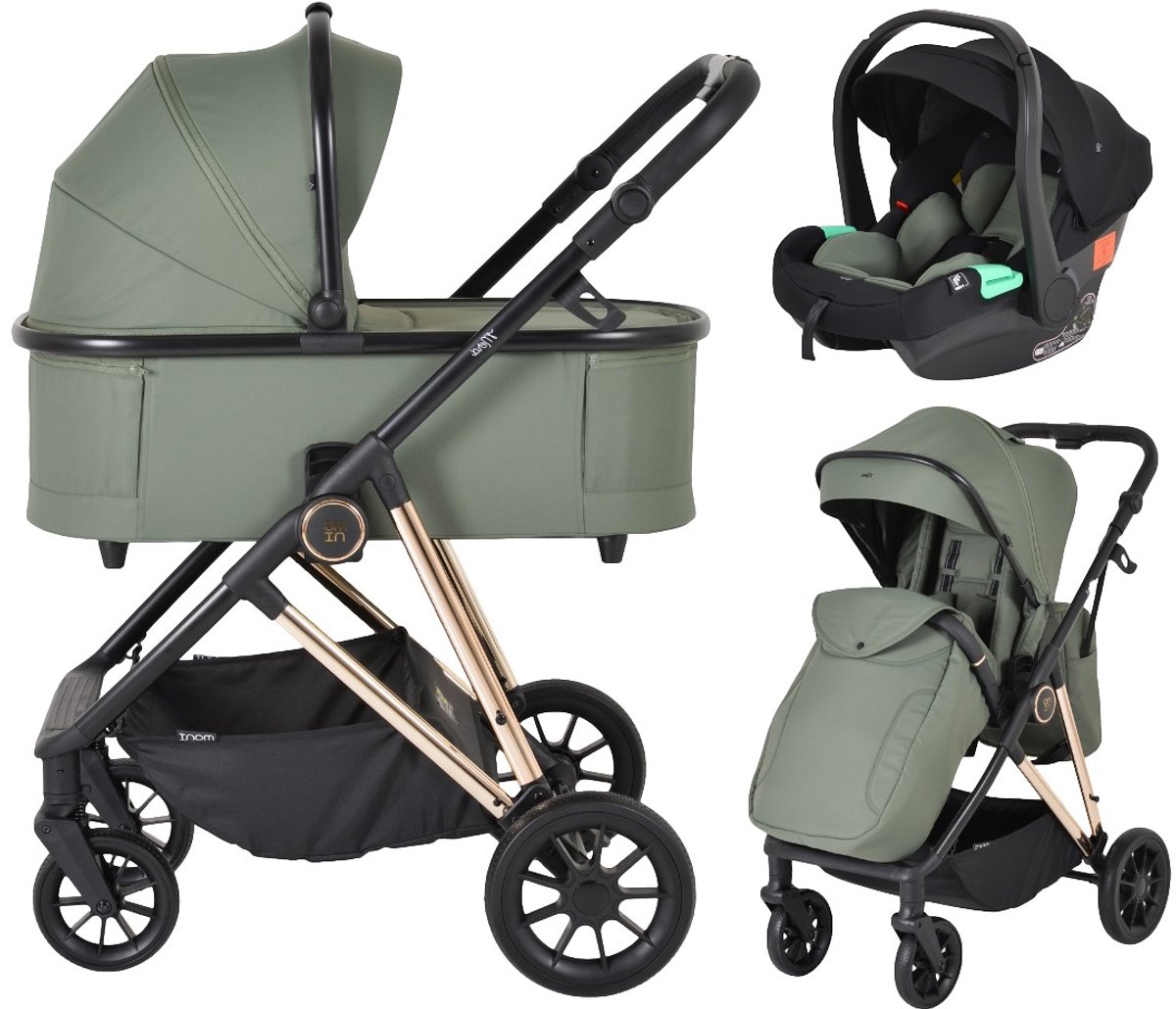 Moni Merci Dark Green 3-in-1 Kinderwagen met i-Size Autostoel