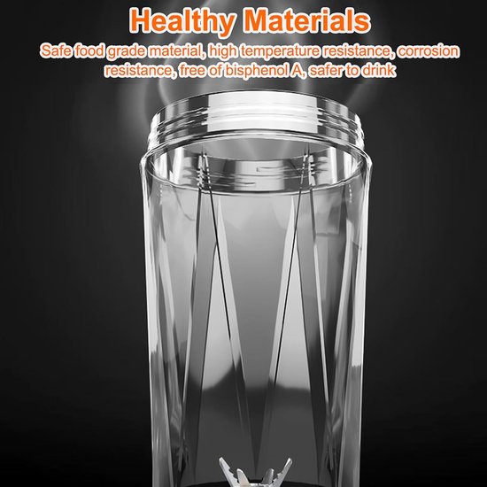 Draagbare Blender - Mini Mixer - Gezonde Drankjes Maken - Krachtige Motor 22.000 RPM - 700 ml - Wit — afbeelding 4