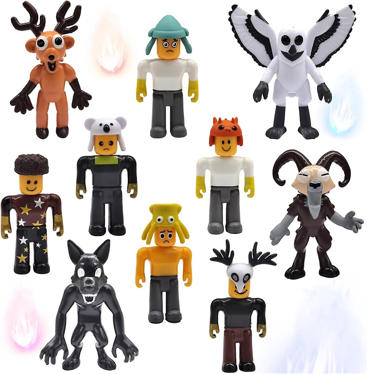 Avontuurlijke Actiefiguren Set met 10 Stuks, Verzamelbare Figuren van Herten, Uilen en Rams, Creatieve Decoraties voor Kinderen en Volwassenen
