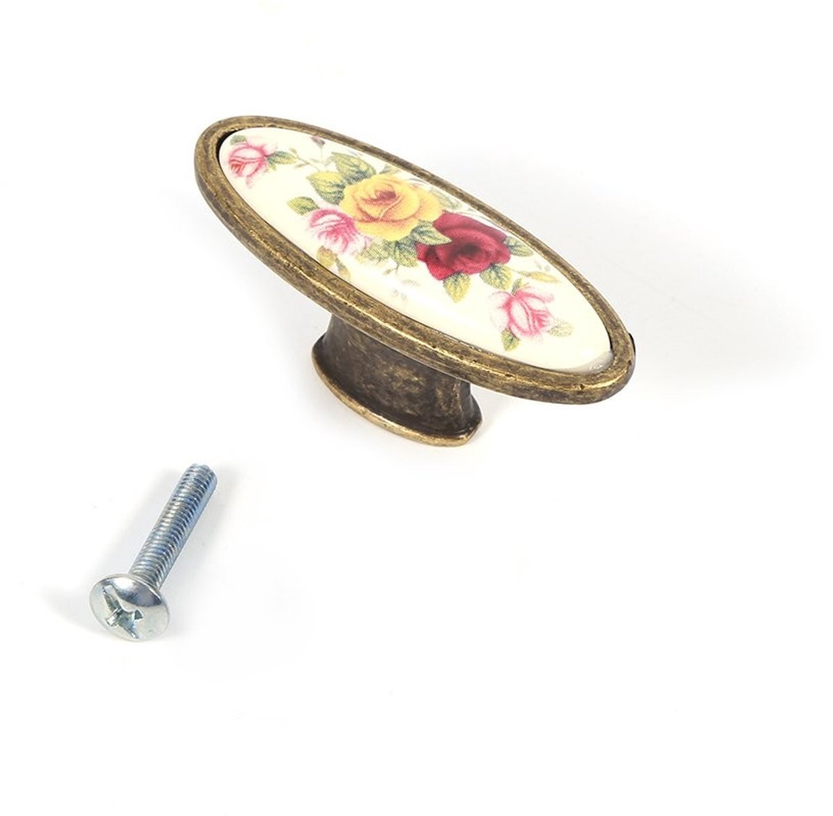 Dailygoods- Kastknoppen Vintage Keramiek - Deurknoppen - Meubelknoppen - Decoratieve Handg