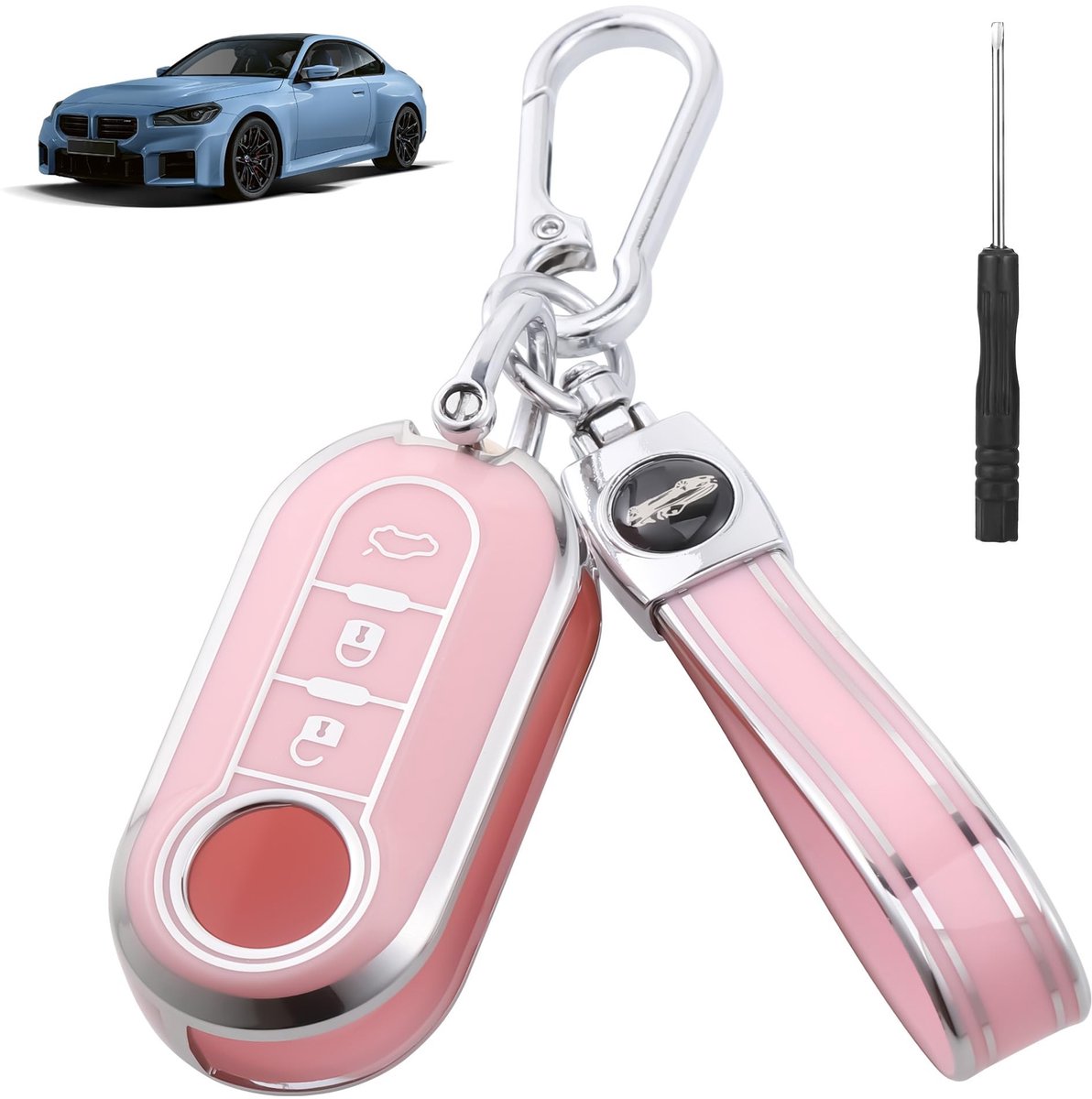 Dailygoods- Sleutelhoes Waterdicht - Sleutelhoesje TPU - Sleutelcover - Beveiligd - 3 Knoppen - Bescherming tegen Krassen