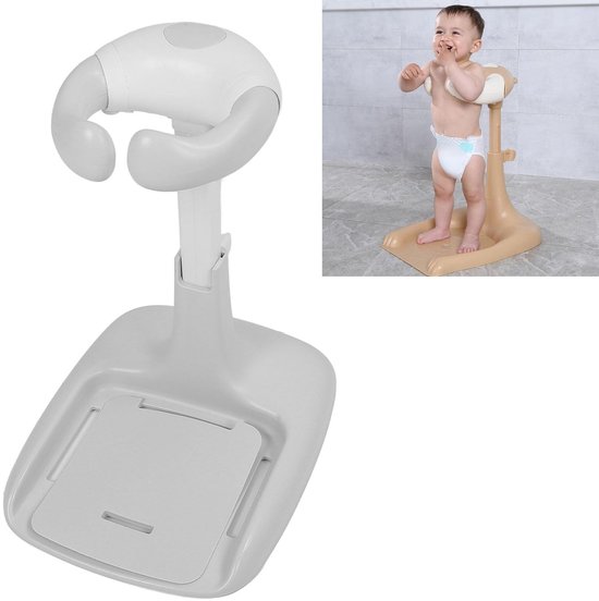Peuter Douche Stand Verstelbare Hoogte Bad Ondersteuning - Douche Staande - Baby Bad Toren - Handige Baby Accessoire (Grijs Wit) van Merkloos — afbeelding 5