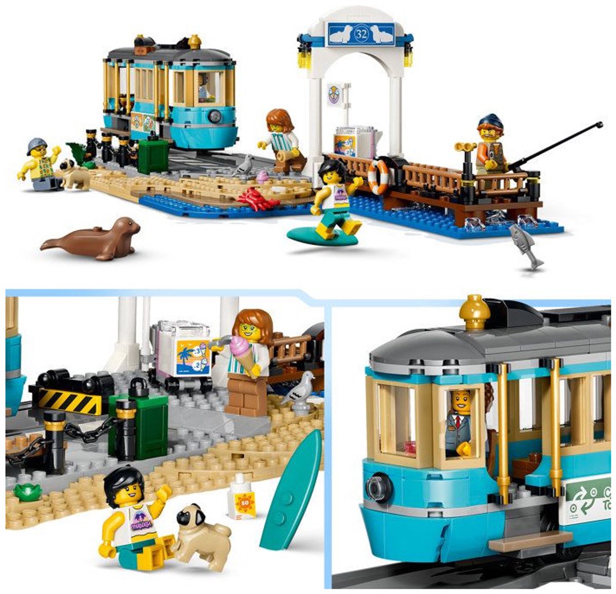 LEGO City Klassieke Strandtram Tram Speelgoed voor Kinderen Vanaf 7 Jaar - 60506 — afbeelding 16
