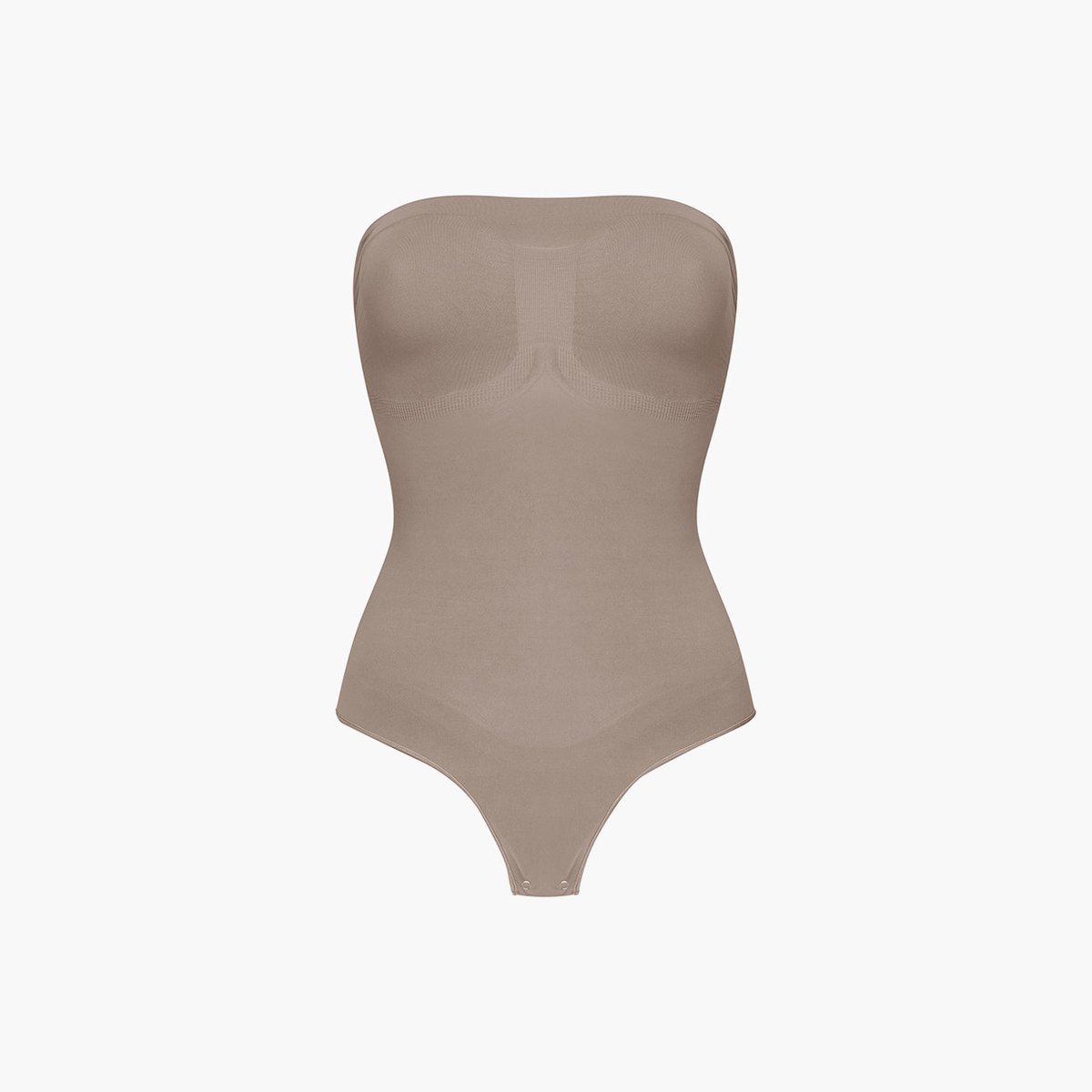 cfab - Strapless corrigerende bodysuit met strikjes - taupe - 3XL - Corrigerende Body - Naadlos - corrigerend ondergoed dames