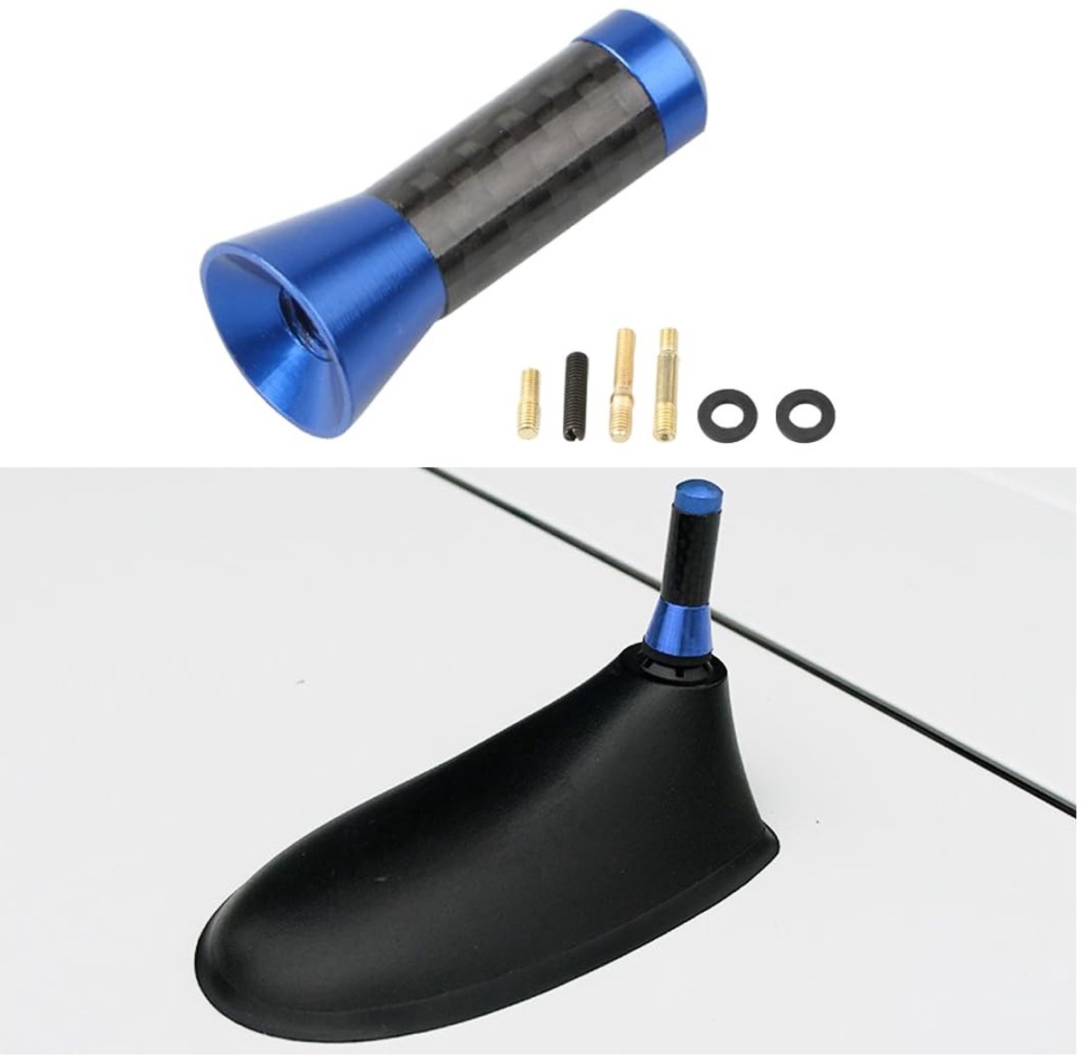 Dailygoods- Autoantenne Korte Schacht - Universele Antenne - Koolstofvezel - Aluminiumlegering - Sterke Ontvangst - Weerbestendig - Radioantenne