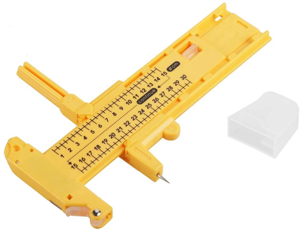 Dailygoods- Cirkelzaag - Verstelbaar - Snijgereedschap - Plastic - Inclusief beschermhoes - Ideaal voor papier en leer - Compass Cutter