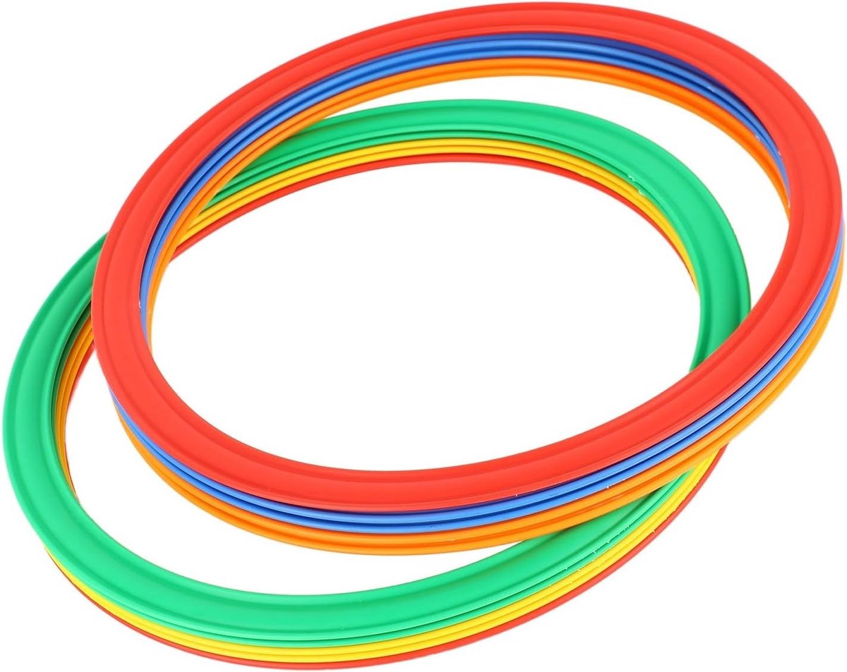 Set van 10 Kleurrijke Hula Hoops voor Kinderen, Verhoogt Beweging en Coördinatie, Buiten Speelgoed voor Actieve Spellen, 28 cm