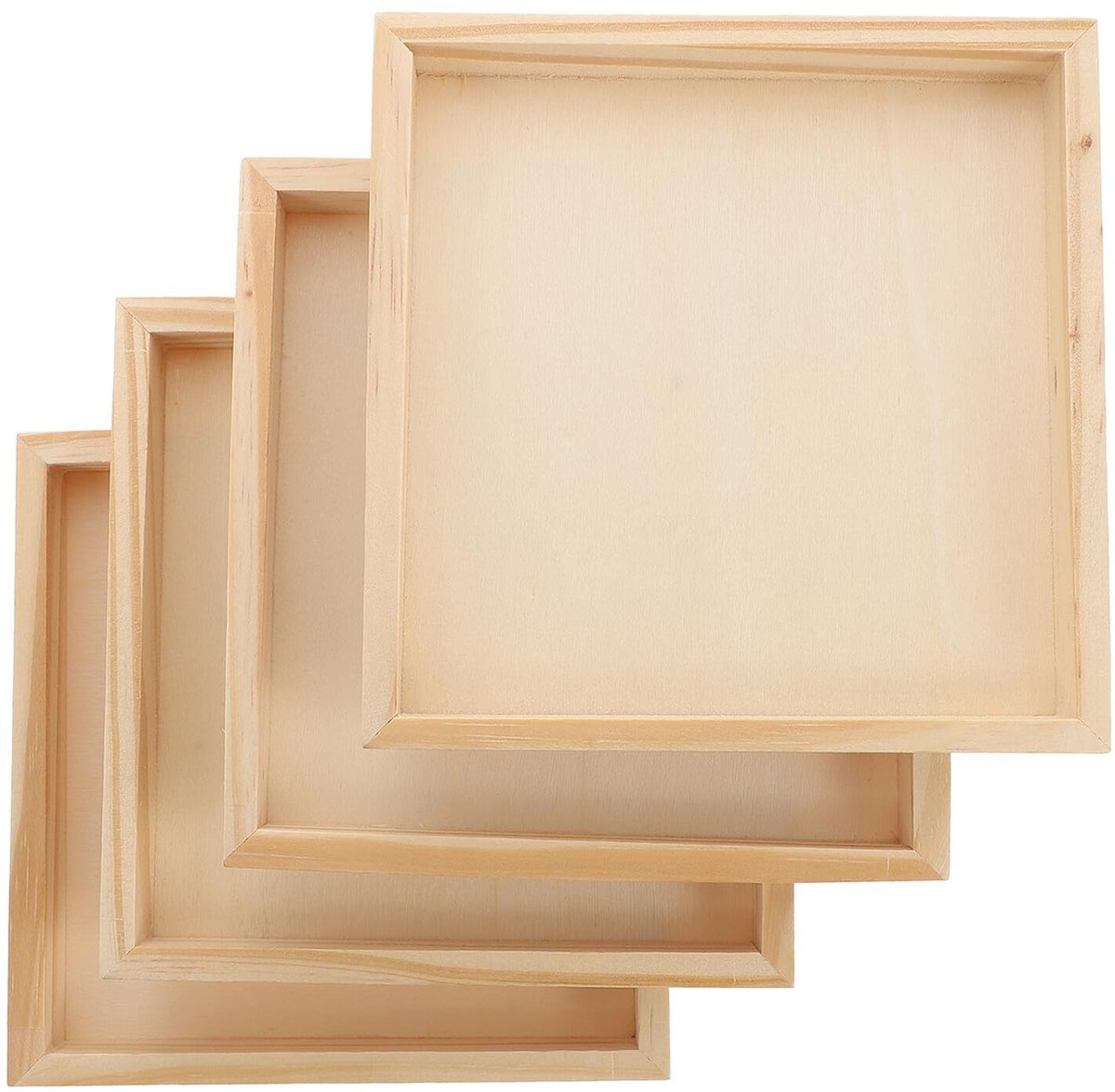 Dailygoods- Sorteerblad 4-delig - Houten Organizer - Puzzelaccessoires - Opbergdoos - Ruimtebesparend - Afmetingen 12x12x1,8 cm