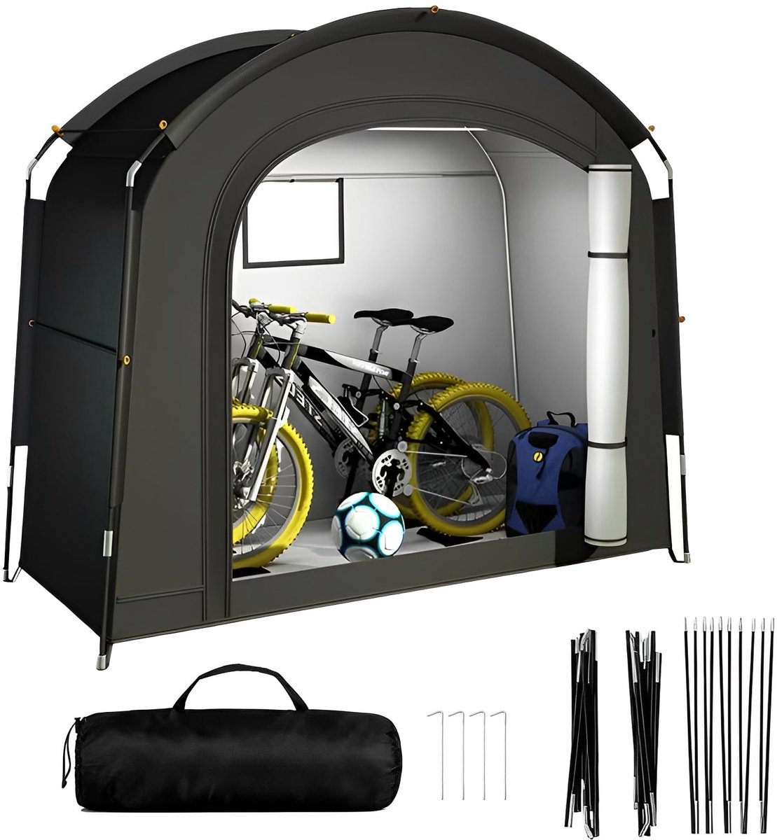Dailygoods- Fietstent weerbestendig - Fietsgarage voor 1-2 fietsen - 200 x 80 x 165 cm - Waterdicht fietszeil - Gereedschapsschuur voor motorfiets - Tuingereedschap en speelgoed