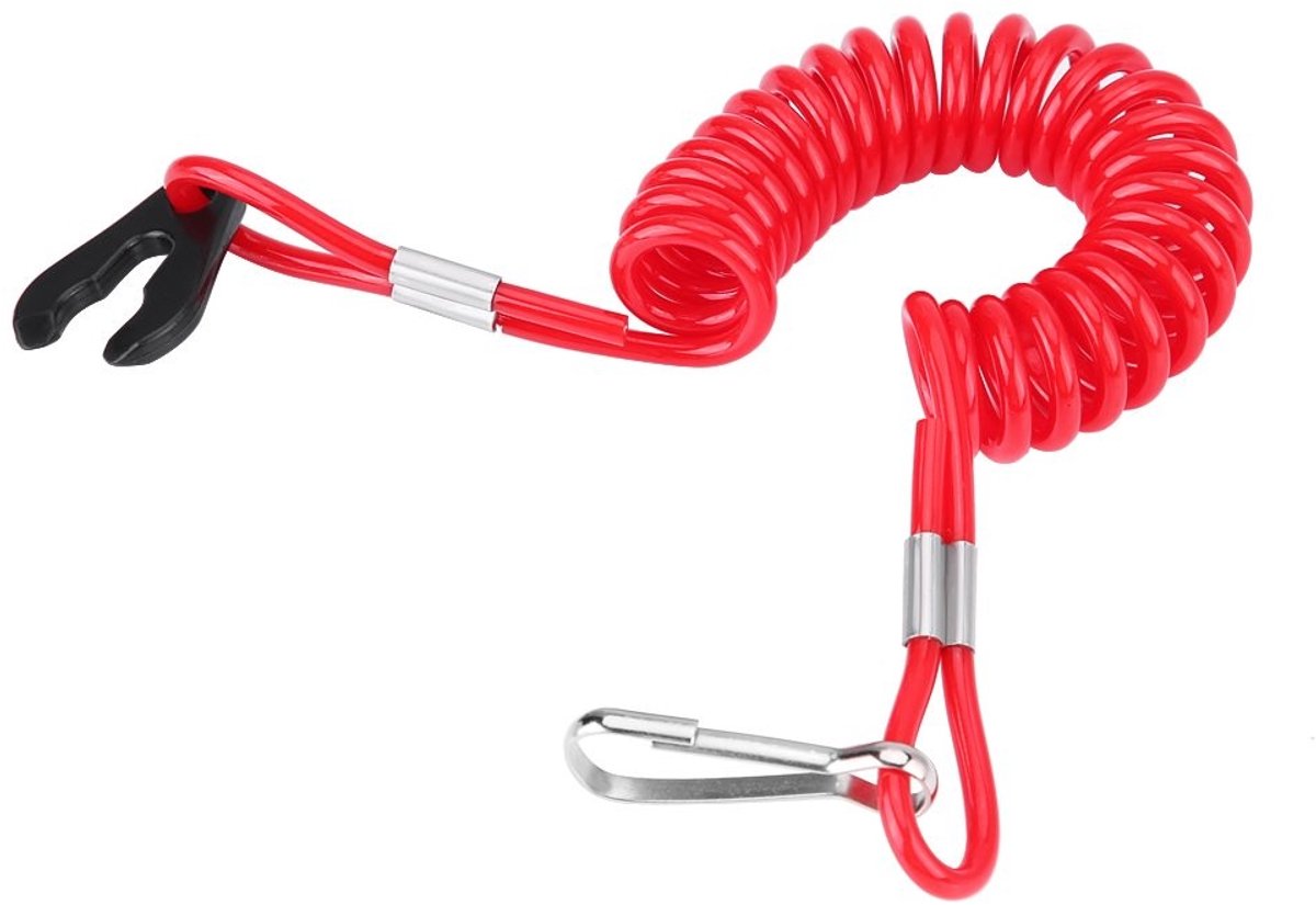 Dailygoods - Buitenboordmotor Stop Lanyard - Slijtvast en Duurzaam - Rood Uitschuifbaar - Veiligheid voor Motorboten - Ideaal voor Watersportliefhebbe...