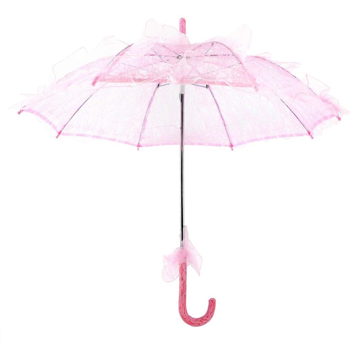 Dailygoods- Bruidsparaplu Kant - Vintage Paraplu - Houten Handvat - Bruiloft Decoratie - Fotografie Prop - Elegant en Stijlvol - Parasol