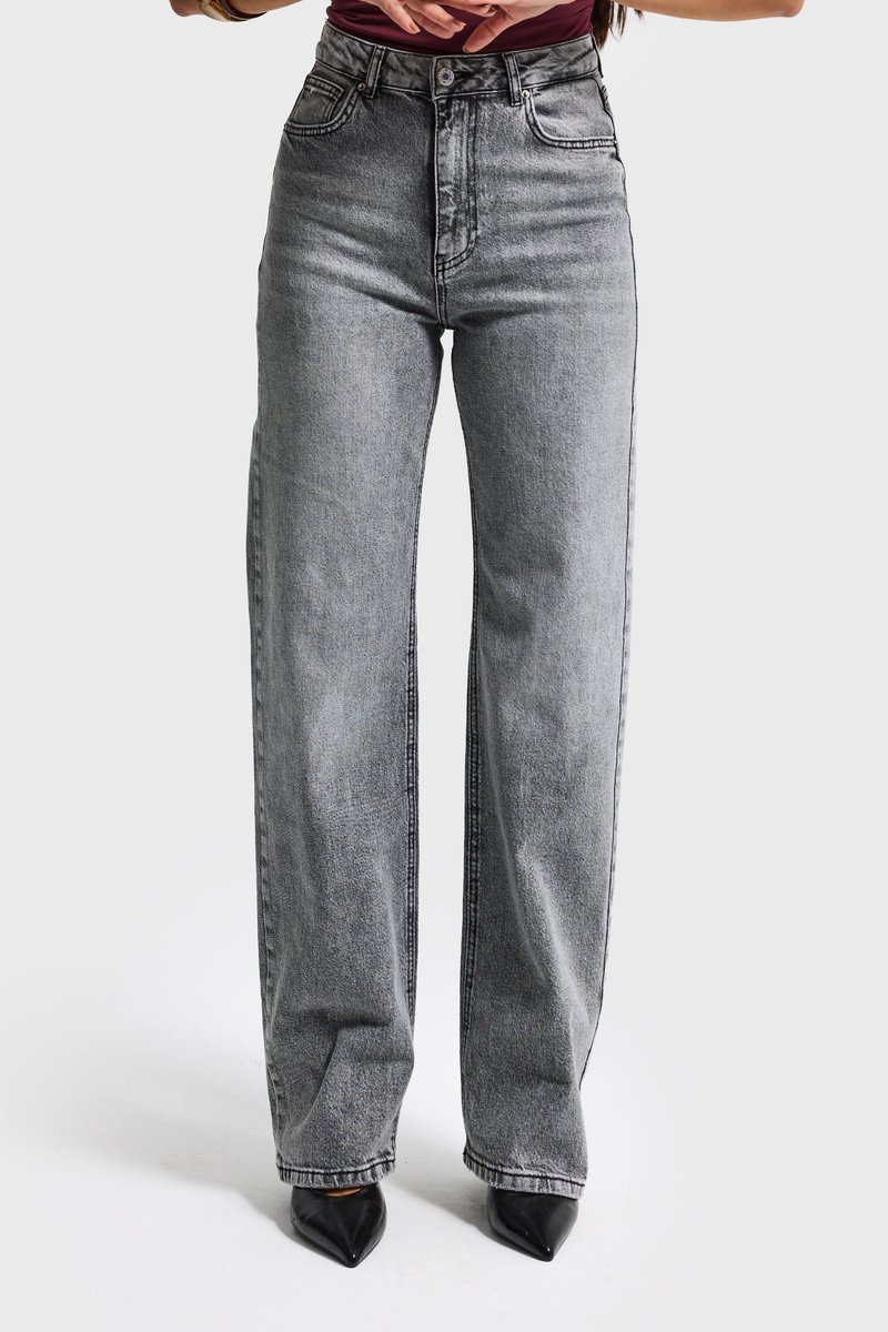 It's Basic - STRAIGHT MID RISE JEANS - STEEL