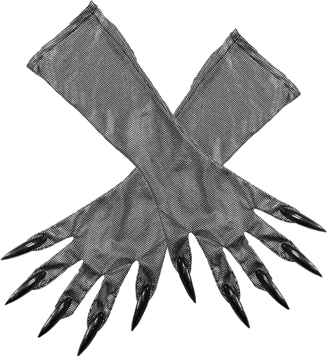 Halloween Lange Vingernagels en Klauwen Handschoenen voor Cosplay en Feestdecoratie in Grijs