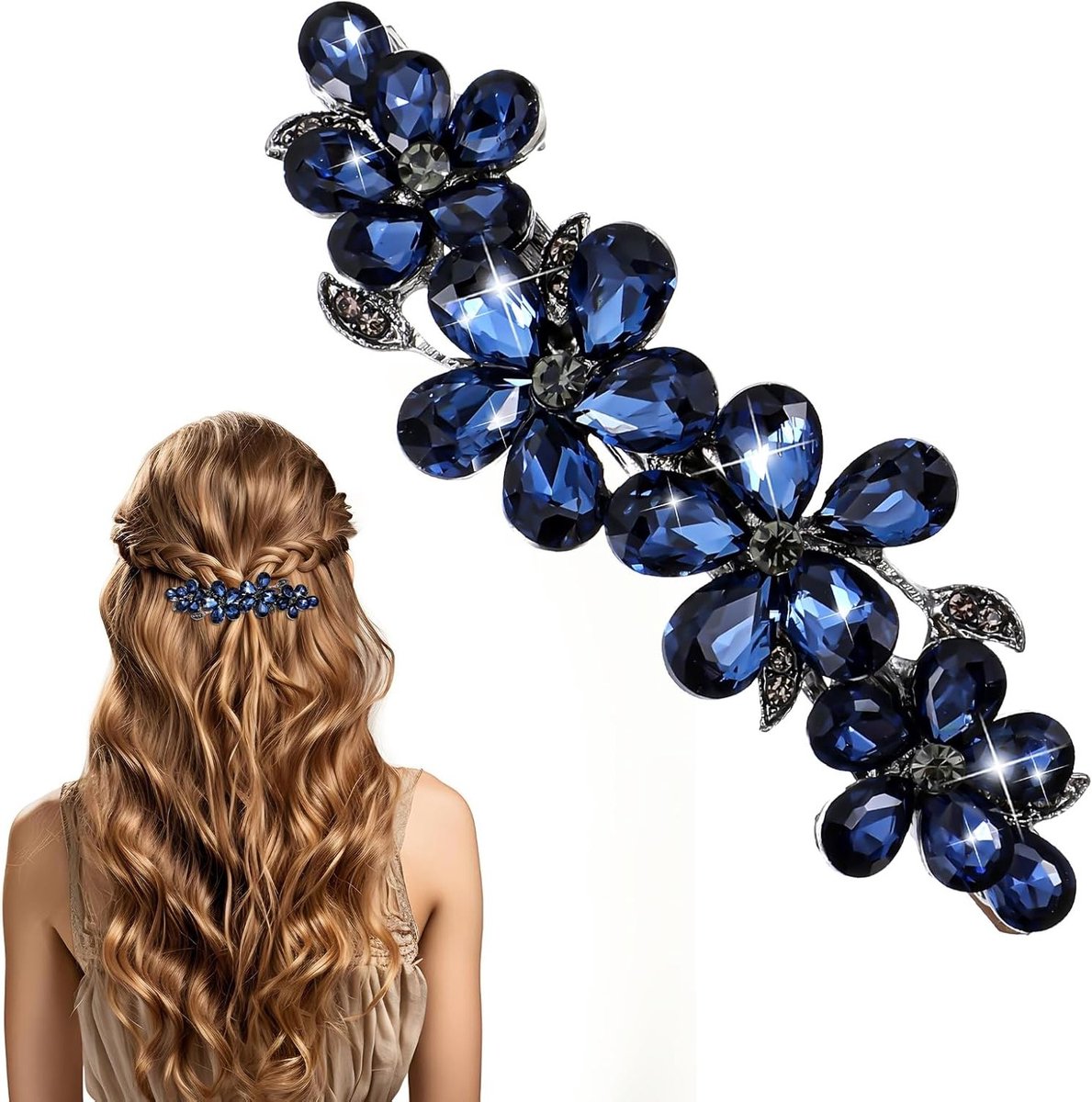 Elegante Haarversiering met Kristallen voor Vrouwen - Luxe Haarspeld met Vintage Strass voor Bruiloften, Feestjes en Dagelijks Gebruik