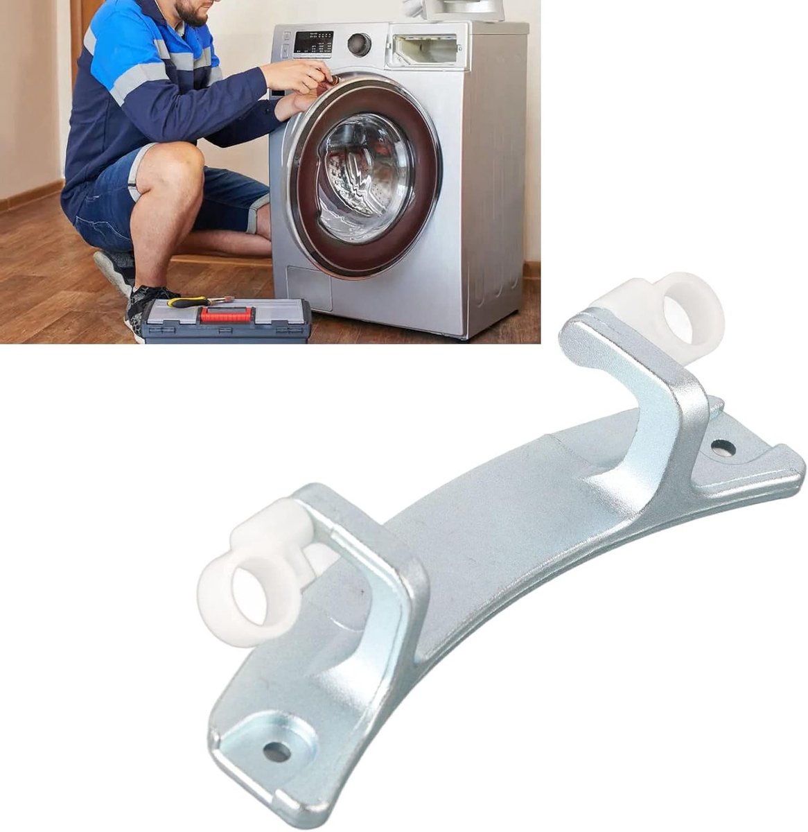 Vervangingsonderdeel voor Deur Scharnier van Wasmachine - Universele Aluminium Deurbeslag voor Voorladers