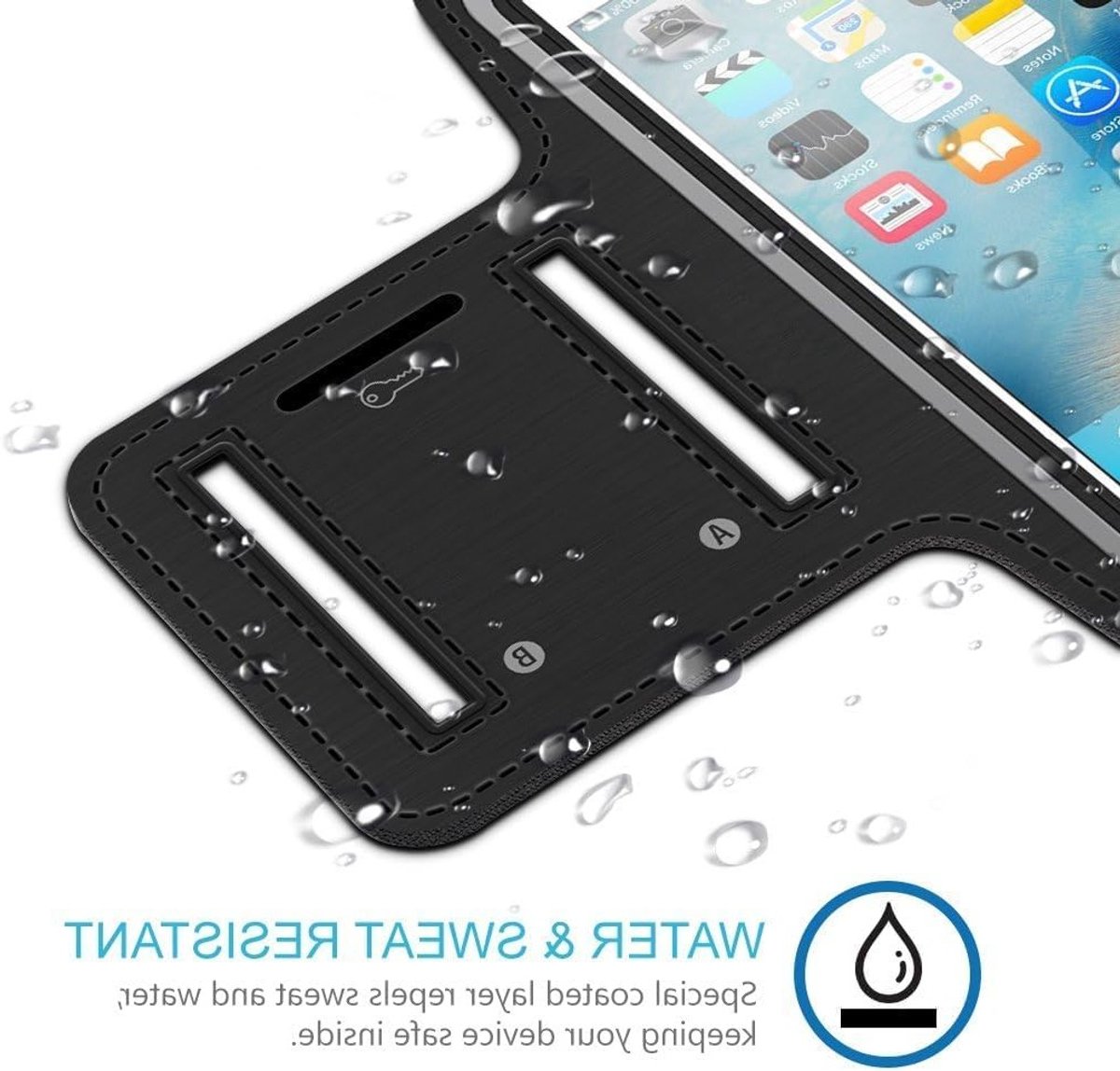 Sportieve Hardlooparmband voor iPhone 17/16/15/14/13/12/11 - Zwart, Geschikt voor Sport en Fitness
