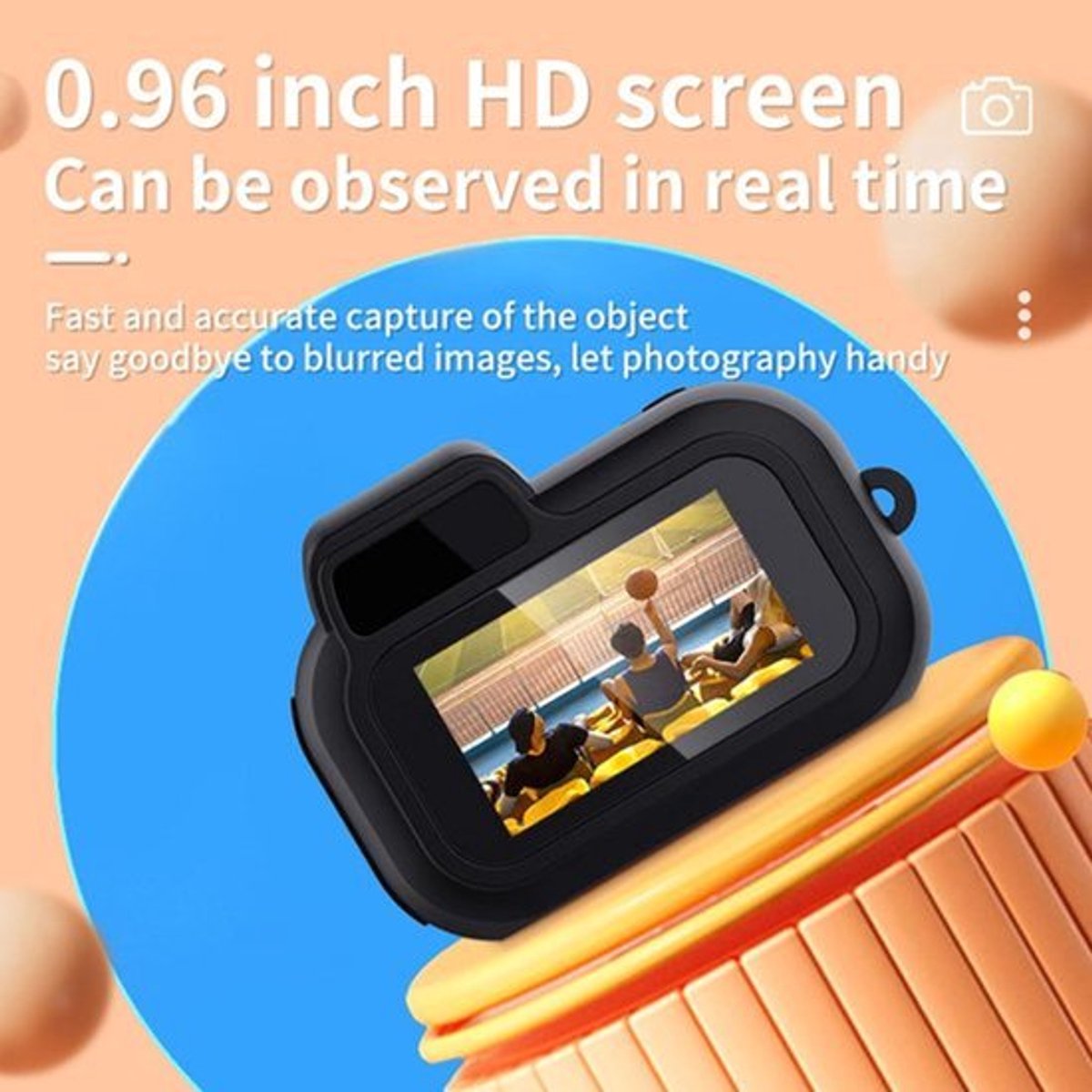 Draagbare Duimcamera met Scherm 1080P 2 MP Mini Digitale Camera 1080P HD Video-opname Compacte Reiscamera Vlogcamera voor Dagelijkse Levensrecords