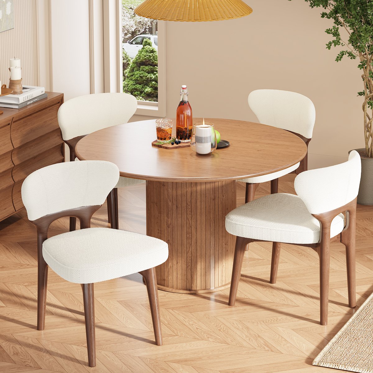 MIVRAY Eetkamerstoel Set Van 4 - Comfortabel Met Dikke Bekleding - Voor Eetkamer En Woonka