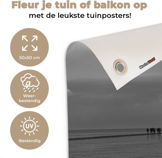 Posters de jardin Mer des Wadden - Zwart - Wit - Mer des Wadden - 50x50 cm