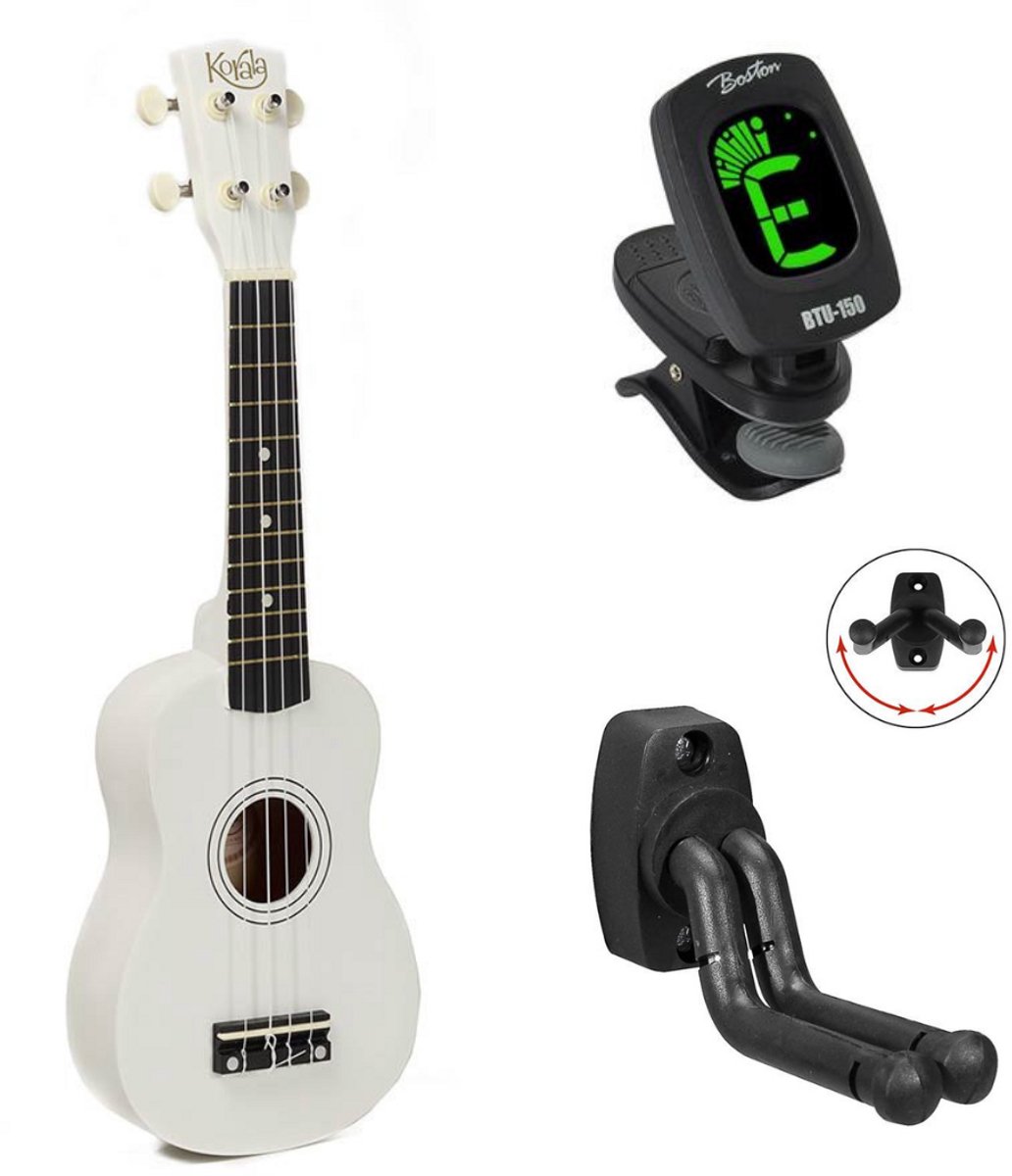 Korala UKS-15 bundel sopraan ukulele Wit