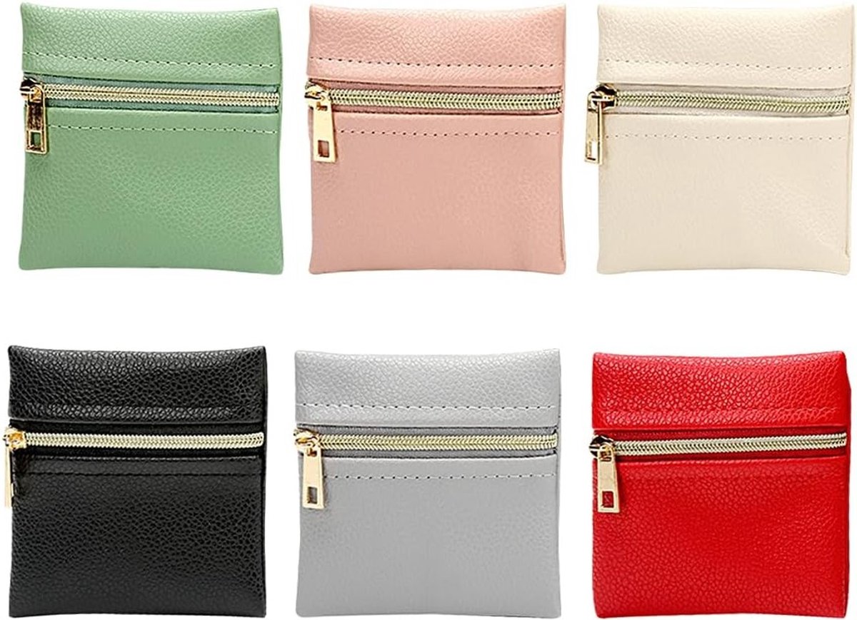 Set van 6 Draagbare PU Leren Reiskosmetica Tassen met Rits - Make-up en Toilettas Organiser in 6 Kleuren, Perfect Cadeau voor Vriendinnen