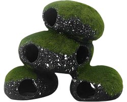 Aquarium Grot - Rots Ornament - Decoratie Aquarium - Mos Design - 9 x 11 x 9 cm - Groen