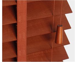 Houten Jaloezieën - Horizontale Luxaflex - Raamdecoratie - Lamellen van 50mm - 120x220cm - Bruin
