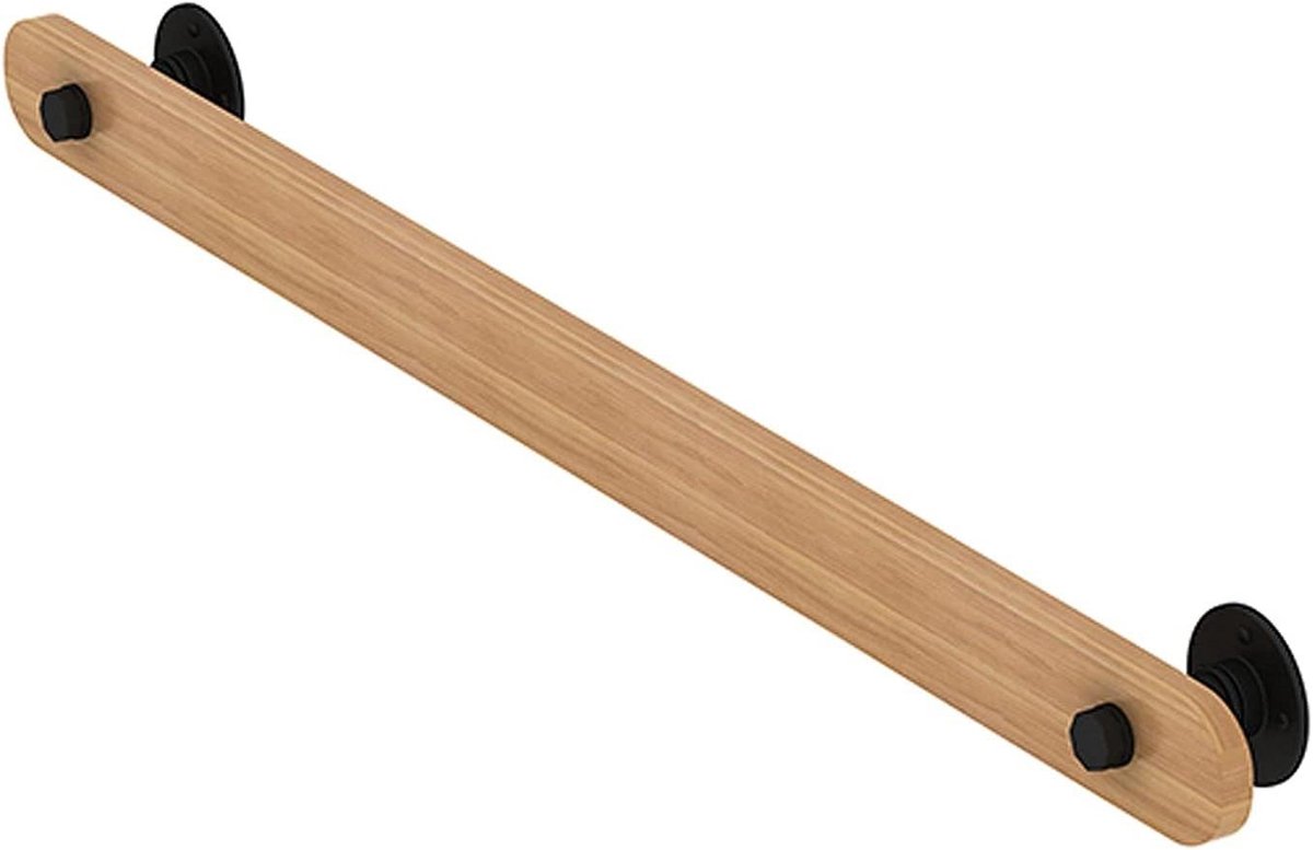 Houten Leuning - Trapsteun Handgreep - Veiligheid Thuis - Kras- en Slijtvast - 100cm - Onbehandeld
