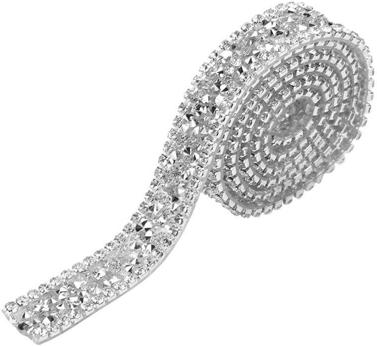 Yard Roll met 15mm Diamond Mesh Roll voor Dansjurken - Haar Clip - Haar Applique - Ceintuur - Feestdecoratie (Zilver)