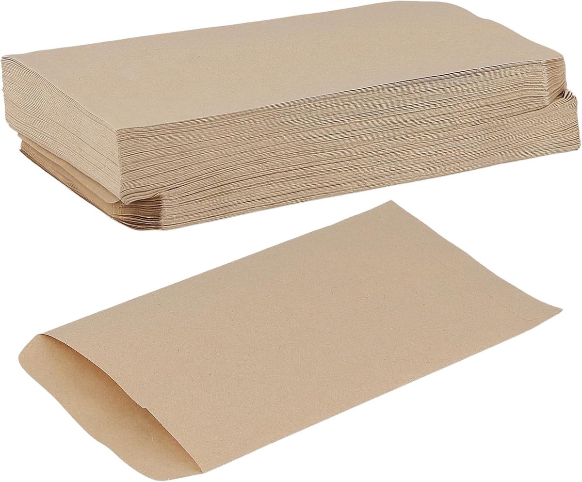 200 stuks 16 x 11 cm kleine bruine enveloppen - zelfklevende kraftpapieren enveloppen - enveloppen voor lonen - zaden - munten - wenskaarten - uitnodigingen