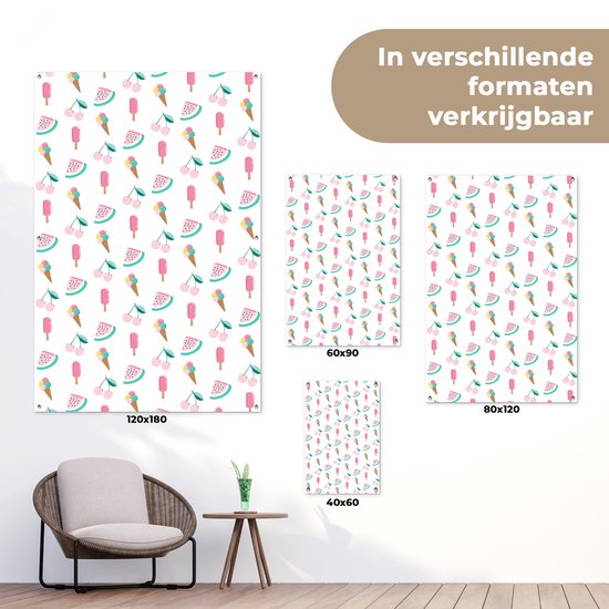 Affiche jardin - Toile jardin - Posters de jardin extérieur - Été - Pastel - Motif - 80x120 cm - Jardin