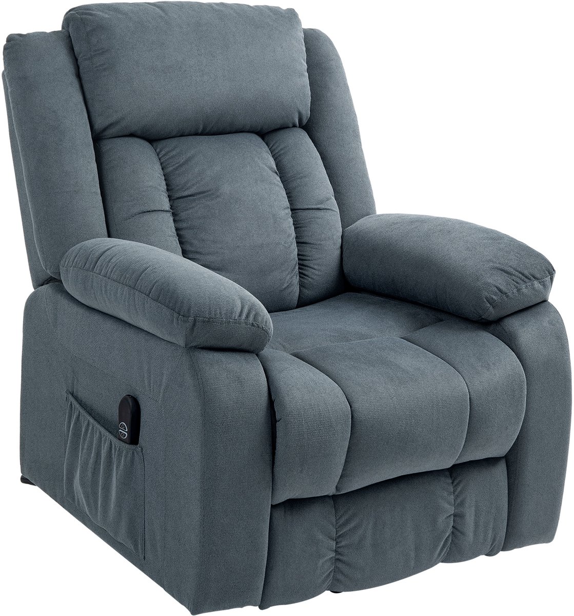 GranMaison Sta op stoel - Relaxfauteuil - Zetel - Stof - 1 persoons - Met armleuning - Zeer comfortabel - Elektrisch - Grijs
